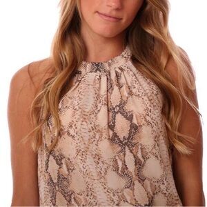 Snakeskin Print Sleeveless Top